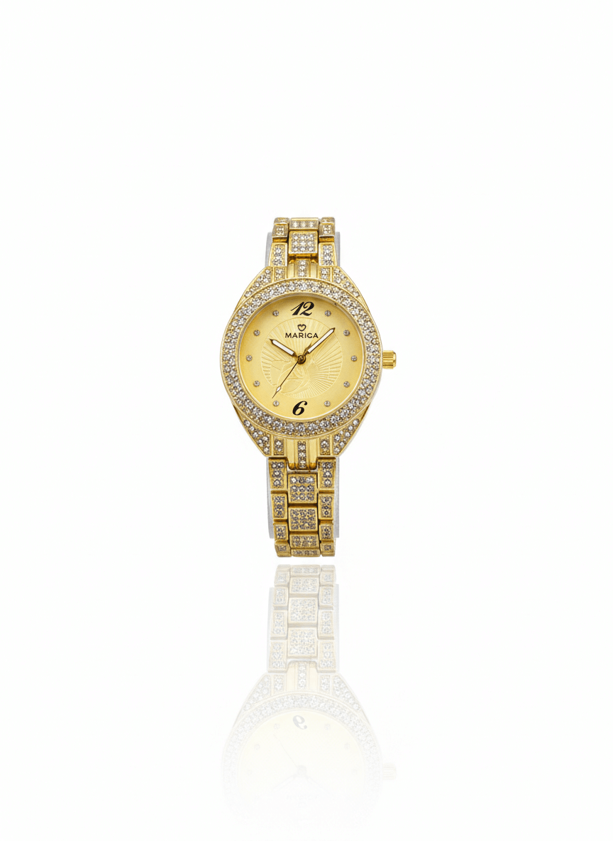 Mariga Gold-Tone Crystal Pavé Statement Watch