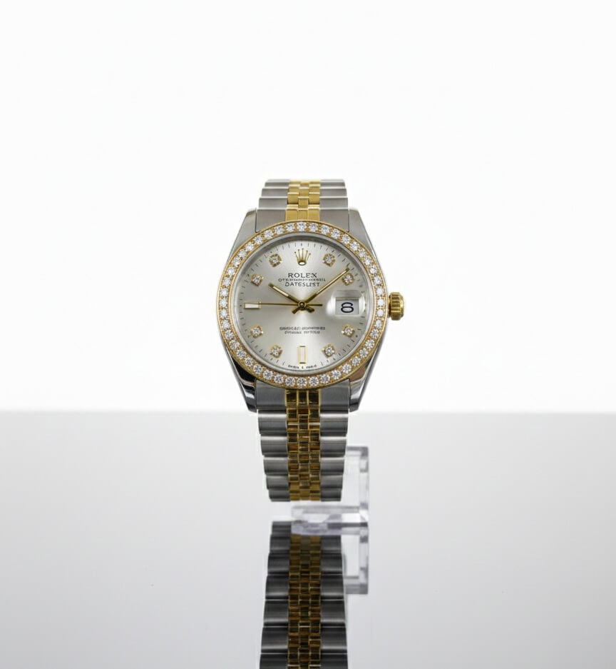 RLX Elite Two-Tone Crystal-Encrusted Luxury Watch
