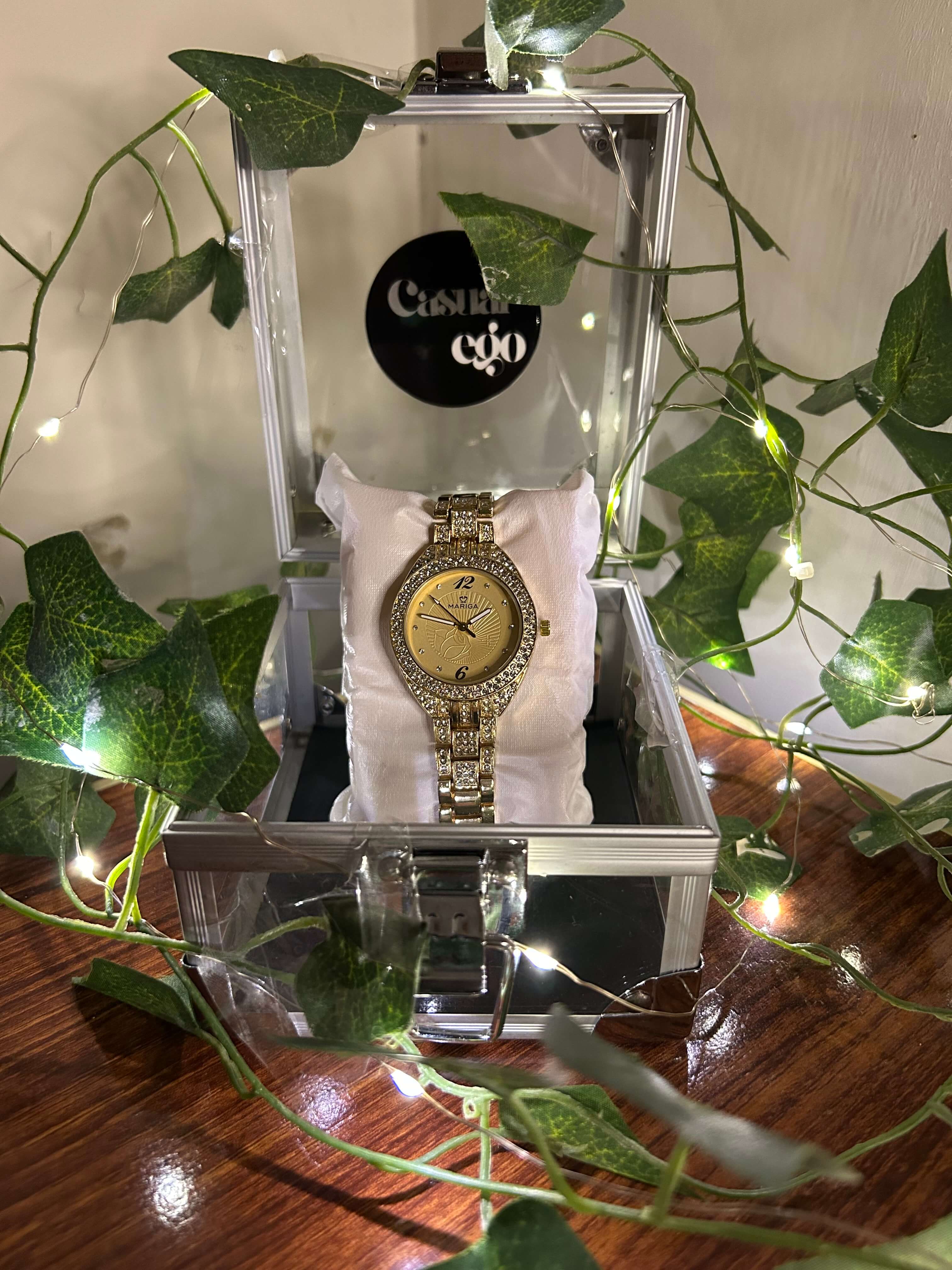 Mariga Gold-Tone Crystal Pavé Statement Watch